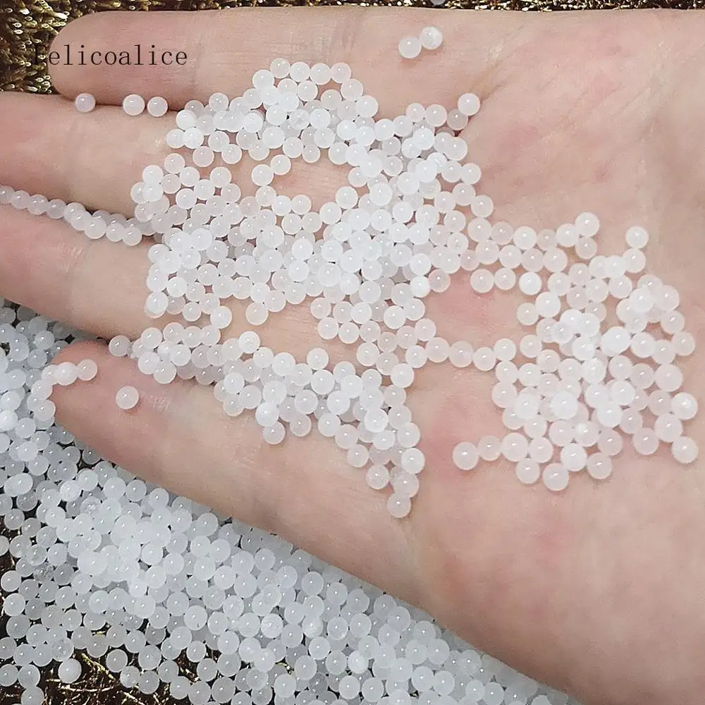 450g White/Transparent Glass Round Beads For Slime Bubble balls Slime - £20.14 GBP