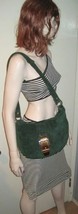 Vintage 80s Women&#39;s LADIES Leather SUEDE Buckle Purse Shoulder bag - £8.05 GBP