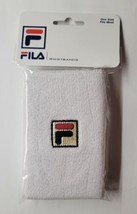 Fila Solid Double Wide Tennis Wristband 2 Pack White - £10.27 GBP