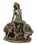 Ebros Mermaid Ariel 5&quot; Tall Nautical Mermaid Sitting On Oyster Shell Fig... - £28.68 GBP