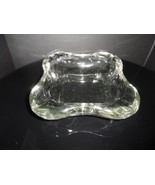 Mid Century Modern BLENKO Art Glass HEAVY Ashtray 9” Clear Curved Square - €81,40 EUR