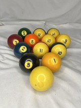 Vintage Set Of 13 Pool Billards Balls Incomplete Replacements - $19.80
