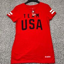 Team USA Olympic Shirt Youth Large Red Short Sleeve Crew Neck Cotton New - $17.94