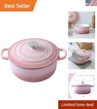 Enameled Cast Iron Covered Dutch Oven with Lid Round Pot for Bread Bakin... - $96.98