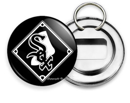 CHICAGO WHITE SOX BASEBALL TEAM BEER BOTTLE OPENER KEYCHAIN KEYFOB FAN G... - $14.84