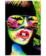 Here Come the Bombs Colorful Fine Art Print Lowbrow Lithograph Woman Sun... - £15.15 GBP