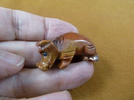 (Y-HIP-45) red tan HIPPO Hippopotamus gem Gemstone figurine SOAPSTONE hi... - £6.73 GBP