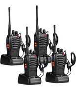 4 Pack Long Range Two-way Radios with Earpieces - Rechargeable & Water Resistant