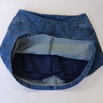 S.C. & Co Denim Skort Women's Large Blue Cotton Blend Pull On Stretch Mini Skirt image 6