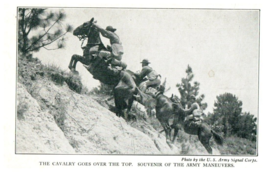The Calvary Goes Over The Top US Army Black And White Postcard - £6.97 GBP