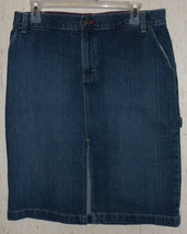 Womens Tommy Hilfiger Distressed Blue J EAN Carpenter Style Skirt Size 8 - £19.81 GBP