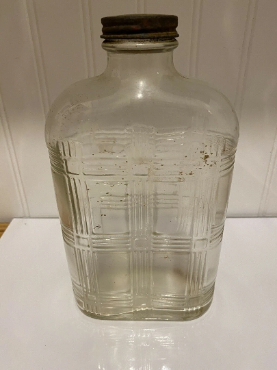  Vintage Hazel Atlas criss cross crisscross refrigerator fridge water bottle wit - $23.00