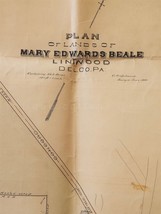 1884 Antique Cloth Backed Map Linwood Delaware Co Pa Mary Edwards Beale 27&quot;x18&quot; - £96.71 GBP