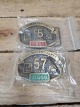X2 Tractor Implement Supply Co - 55 57 Years TISCO Belt Buckle Spec-Cast - £9.87 GBP