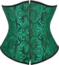 Steampunk Corset Green Jacquard Brocade Lace Up Costume Accessories 2XL - £30.37 GBP