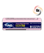 6x Rolls Tums Extra Strength 750 Assorted Berries Antacid Tablets | 8 Pe... - €12,17 EUR