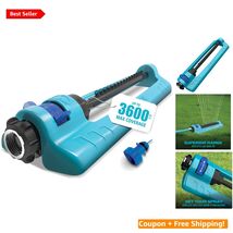 Adjustable Spray Oscillating Sprinkler with Metal Base – 3600 Sq. Ft. Co... - $32.62