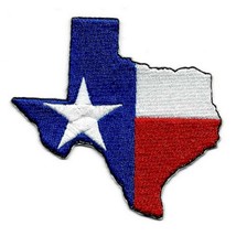 Texas Flag Iron On Patch 3&quot; Lone Star State Shape Embroidered Applique New Texan - £3.15 GBP