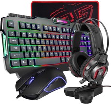 All-in-One PC Gaming Set, Rainbow Backlit 104 Keys Keyboard USB Wired 48... - $838.79 MXN