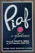JULIETTE KOKO as EDITH PIAF A REMEMBRANCE LITHOGRAPH POSTER PLAYHOUSE TH... - £35.35 GBP