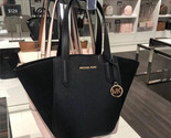 Michael Kors Portia Small Tote Black Leather and Suede 35F1GPAT1S $358 R... - $88.10