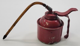 *Y11) Vintage Red Thumb Oiler Pump Oil Can Garage Shop Tool - $9.89