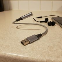 USB-A to 3.5mm Headphone Jack Adapter, Aux Female Audio Dongle with TRRS... - $11.28 CAD