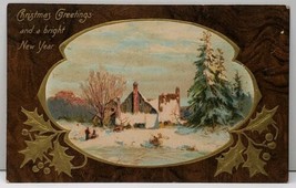 Rustic Picturesque Christmas Greeting 1908 Farmington Minn Embossed Postcard B20 - £5.57 GBP