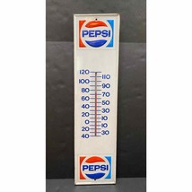 VTG 1972 Embossed Stout Sign Co Pepsi Cola Thermometer Metal 28”x7” Works 942A - £132.84 GBP