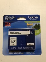 NEW Genuine Brother P-touch TZe-231 1/2&quot; Black Print on White Tape TZ231... - $12.11