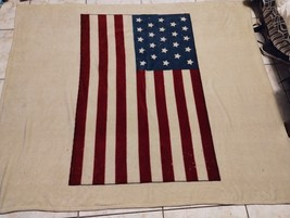 Lauren Ralph Lauren American Flag Soft Throw Fleece Blanket Tan Red Blue 65x56 - £53.37 GBP