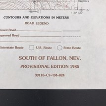 1985 South of Fallon Nevada NV Quadrangle Geological Survey Topo Map USGS - £7.46 GBP