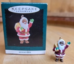 Hallmark Keepsake Miniatures Ornaments 1995 Joyful Santa African America... - $11.87
