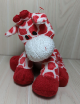 Ty Pluffies Plush Kisser Giraffe Red White Baby Safe soft toy 2007 Tylux - £7.88 GBP