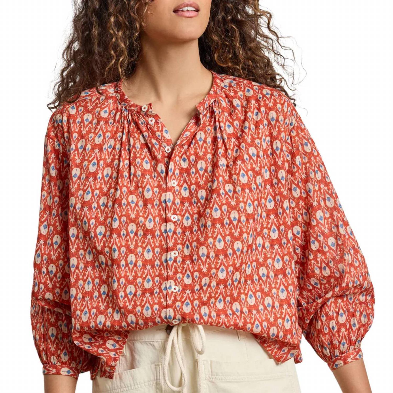 Lilla P Long Sleeve Shirred Blouse Size L - $68.31