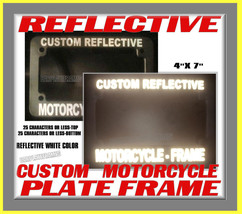 Reflective Motorcycle Custom Text Personalized Customized License Plate Frame - £11.72 GBP