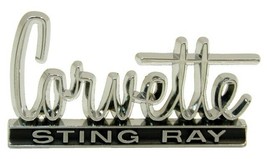 1966-1967 Glove Box Door Emblem Length 2-1/2 Inches, Height 1-3/8 Inches - $45.39