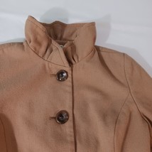 Old Navy Women’s Camel Button Front Raffle Collar Coat Jacket Pockets Size M image 9