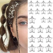 Star Hair Clips 2000s Y2K Snap Hair Barrettes Non Slip Star Hair Accessories Sil - £8.01 GBP+