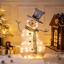 Christmas LED Lighted Snowman Battery Operated Indoor Outdoor Yard Party Decor - £56.92 GBP