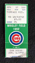 Greg Maddux Win #80 Ticket Stub San Diego Padres vs Chicago Cubs June 1, 1992 - £10.08 GBP