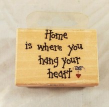 Rubber stamp Home is Where You Hang Your Heart NEW  - $2.96