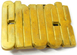 1978 CHUCK By Baron Buckles (BBB) Taiwan 4067 Solid Brass Vintage Belt Buckle - £37.87 GBP
