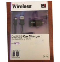 Just Wireless 1 Amp Double USB Car Charger High Speed Charge & Sync for HTC - $7.81