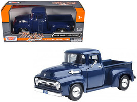 1956 Ford F-100 Pickup Truck Blue 1/24 Diecast Model Car by Motormax - £32.64 GBP