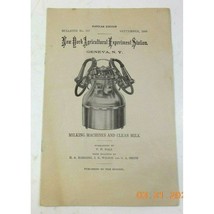 New York Agricultural Experiment Station Bulletin 317 Sept 1909 Milking ... - £15.63 GBP