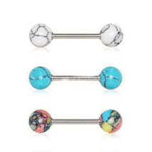 Nipple Bar Set with Synthetic Stones - $22.99