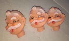Vintage Santa Clause Old Man Men Head Crafting Christmas Doll 3 Total Da... - $16.82