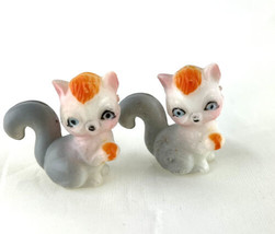Vintage Miniature Squirrels Gray 50s Kitsch Fairy Garden Craft Plastic - £7.90 GBP