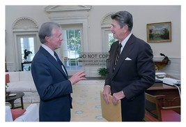 President Ronald Reagan And Jimmy Carter In The Oval Office 1981 4X6 Photo - £6.26 GBP